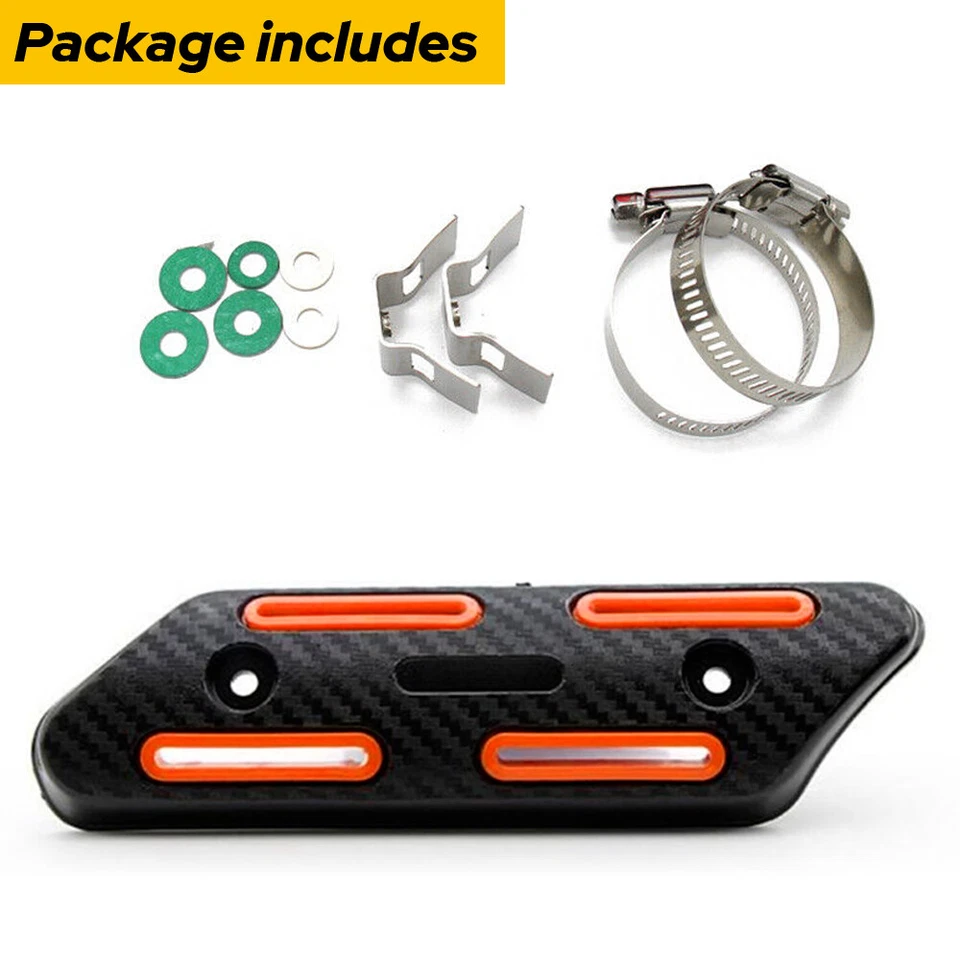 Cubierta protectora protectora protectora térmica de tubo naranja para Kawasaki Suzuki Honda Yamaha Foto 3 de 4