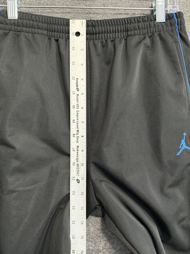 Air Jordan Black Sweat Wind Track Pants Size 28x29 Blue Logo (Youth Fits Adults) - Picture 6 of 8