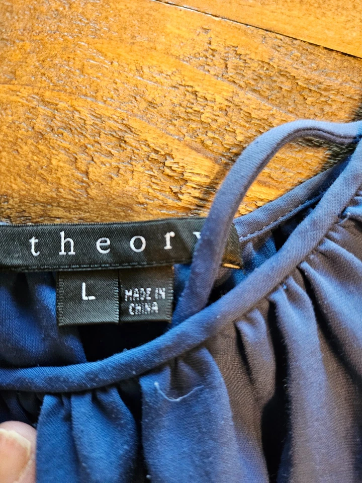 Theory ROMPER "LIRIANNA" Sin Mangas AZUL MARINO MONO Corto Cierre de Corbata BOLSILLO Foto 4 de 4