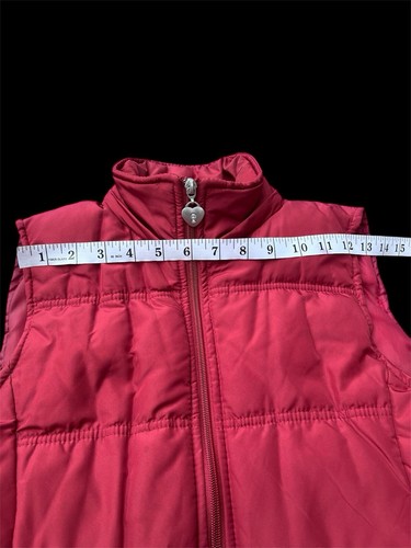 Maurice’s Full Zip Red Puffer Vest W/ Heart Zipper Size M - Imagen 5 de 6