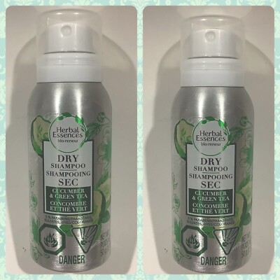 Lot of 2 Herbal Essences Dry Shampoo Cucumber & Green Tea Travel Size 1.7oz each