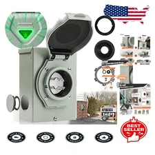 Heavy-Duty 30 Amp Generator Inlet Box with 4-Way Connections & Dust Protection
