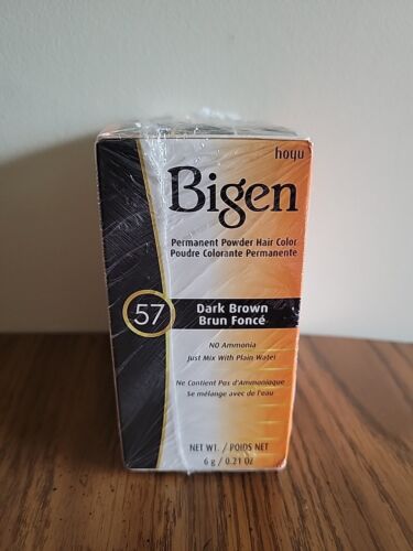 Bigen 57 Dark Brown Permanent Powder Hair Color No Ammonia 0.21 Oz Boxes 3 Pack