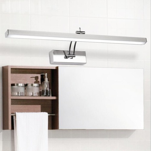 LED Wall Mount Fixture Mirror Front Makeup Picture Light Silver Adjustable Store - Picture 2 of 14