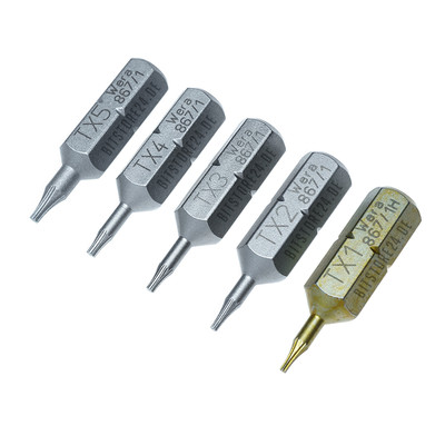 WERA 1/4'' Bit für TORX  TX wahlw. Gr. T1, T2, T3, T4 & T5 - Spezial Bits (867/1)