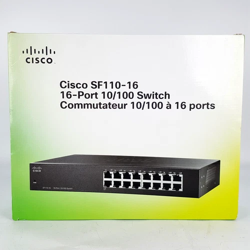 Cisco SF110-16 16-Port 10/100 Ethernet Switch Open Box Never Used