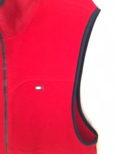 Boys Size XL Tommy Hilfiger Red Fleece Vest Logo Zipper Front - Picture 3 of 7