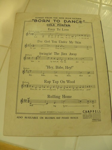 Cole Porter 1936 Sheet Music Easy to Love Born to Dance Eleanor Powell Art Deco - Picture 5 of 6