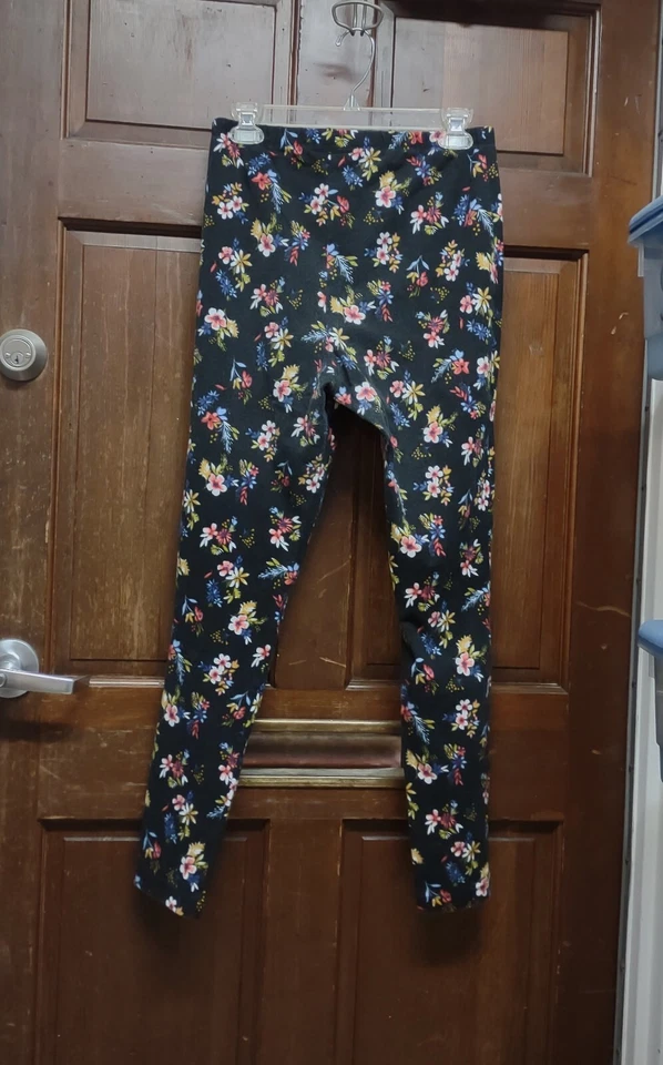 Leggings Woman Within negros con estampado floral talla 14/16 M de alto Foto 2 de 3
