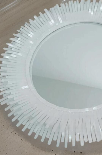 24" Premium Selenite Stone Sunburst Crystal Wall Mirror for Brightening Room Dec - Picture 4 of 10