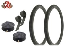 ALTA BICYCLE WIRE BEAD TIRES 26 x 1.75 BLACK CLASSIC MINI BRICK TREAD 6pc SET.