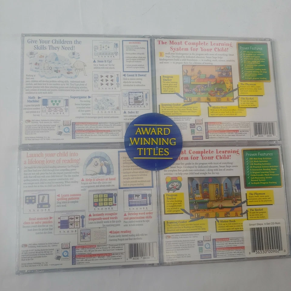 DK Interactive Learning CD-ROM Kindergarten 1st Grade Math Reading 4 Pack New - Image 2 of 4