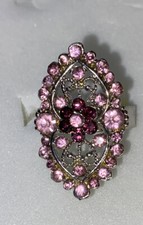 fashion jewelry Plum rhinestone adjustable ring