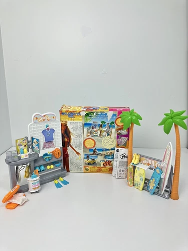 Vintage Barbie California Girl Surf 'N Skate Shop Playset 2003 Complete With Box