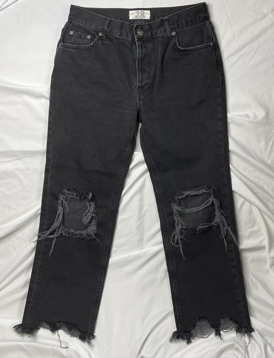 Cropped ripped deals black jeans