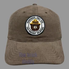 Mad Engine Smokey Bear Corduroy Trucker Dad Hat Adjustable Cap Tan