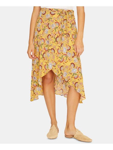 SANCTUARY Womens Gold Floral Midi Hi-Lo Skirt Size: XS - Picture 5 of 11
