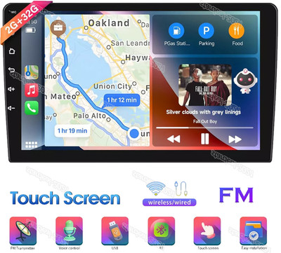 9'' Carplay Android 13.0 GPS Navi WIFI Bluetooth MP5 2+32GB Car Stereo 2Din Radio
