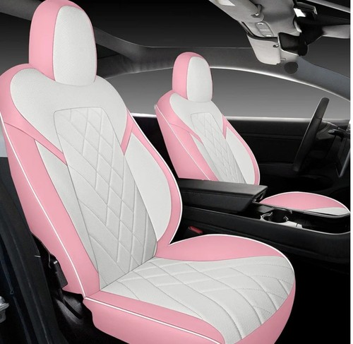 Tapha Kunstleder Sitzbezug Set für Tesla Model S 2017 - 2022 Rosa/Weiß - Bild 1 von 2