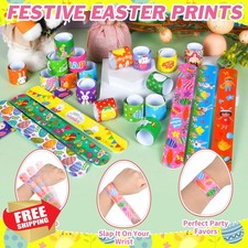 OCTERIC 60pc Easter Slap Bracelets Kids Party Favors and Egg Fillers