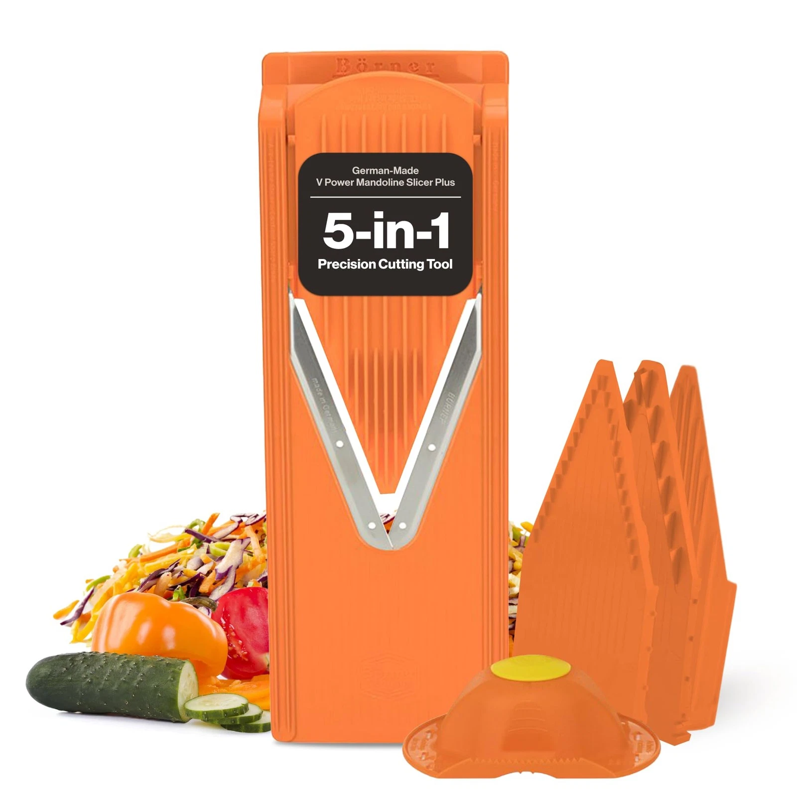 Swissmar Borner V-1001 V-Slicer Plus Mandoline 5 Piece Set Orange
