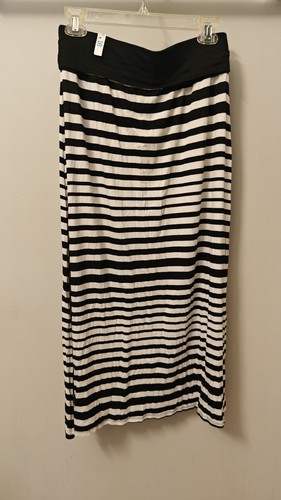 Justice Girl Long maxi Black And White Striped Skirt Size 18 NWT - Picture 3 of 6