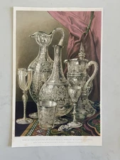 Antique Victorian Design Print – 1852 Glassware by Apsley Pellatt, W. Naylor 