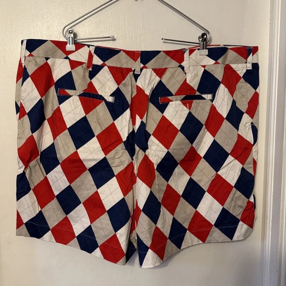 Loudmouth Men’s Golf Shorts Size 44 Blue & Red Diamond Big And Tall - Image 4 of 4