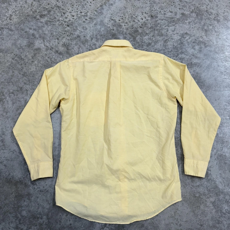 Vintage L.L. Bean платье рубашка мужская 15-34 желтый пуговицах США сделано 90-х - Изображение 3 из 4