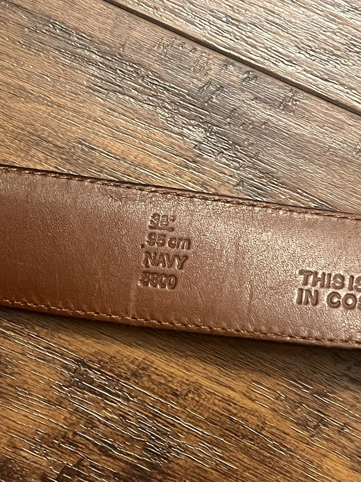 Cintura uomo Coach 38” 95 cm pelle bovina marina fibbia ottone 5800 Costa Rica