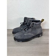 Dr. Martens 939 Stonewashed Hairy Suede GUNMETAL BLACK M 6, W 7 Boots NEW RARE