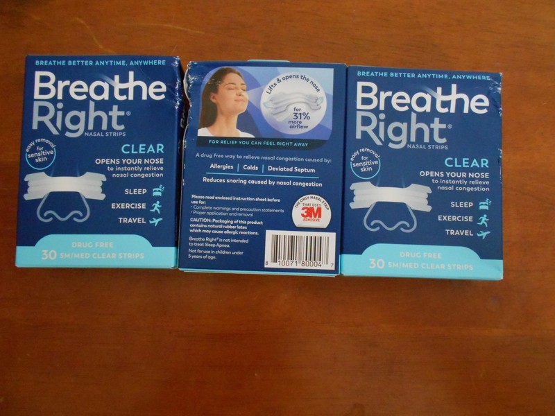 Breathe Right nasal strips clear sm/med lot of 3 @30 each 90 total