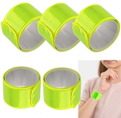 MAEKENLOS 2-6 Stk Grün Reflektorband Fahrrad,Reflektorband Hosenklammer Fahrrad Reflektore