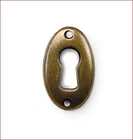 Furniture Escutcheon Patina Antique Art Nouveau Oval Silver Brass Finish