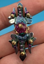 Artisan Signed Liztech Multi Material Beaded Handmade Pin Tack