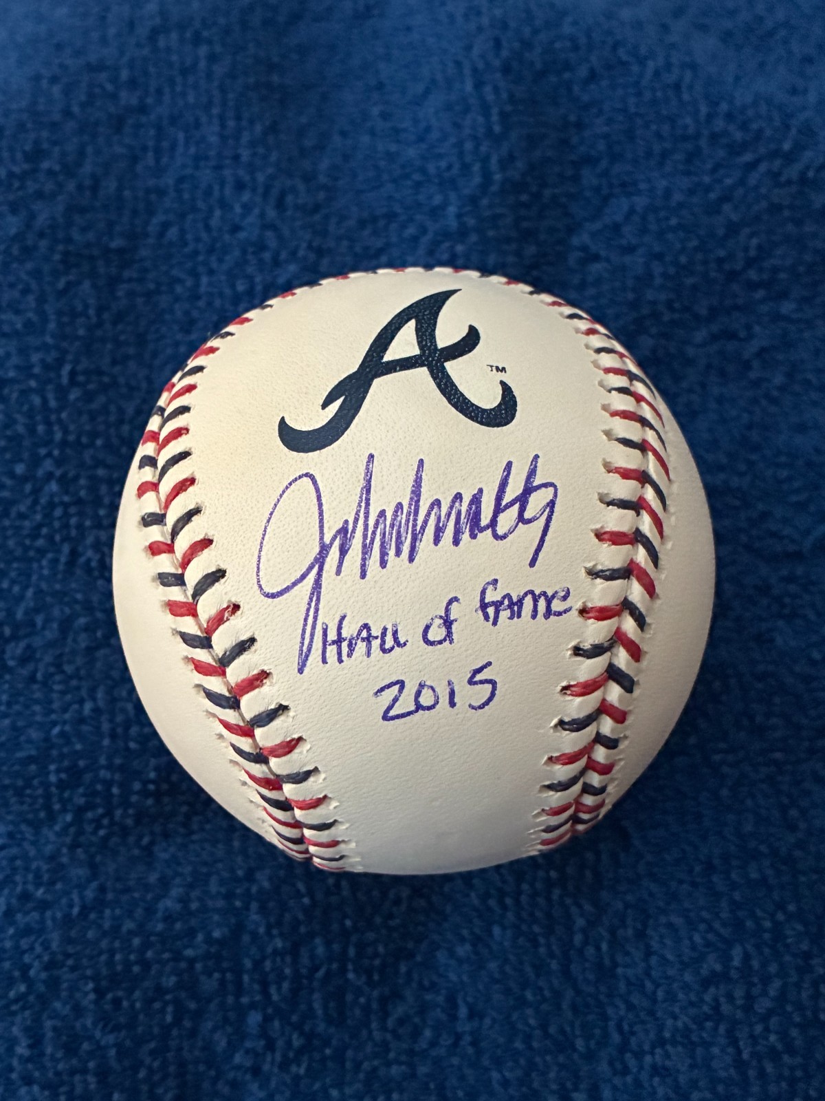 JOHN SMOLTZ SIGNED AUTOGRAPHED ATLANTA BRAVES STITCH OML BASEBALL JSA COA ROMLB