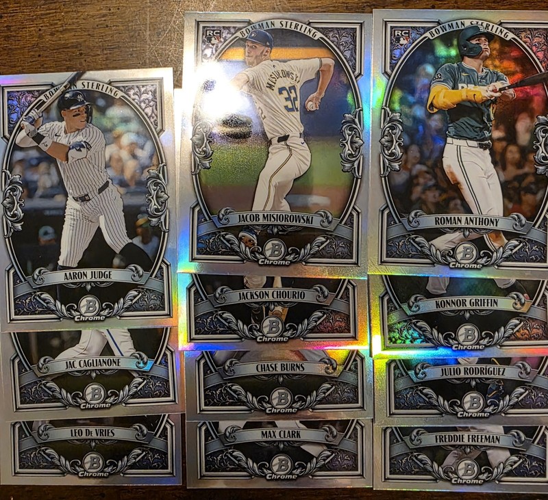 2026 BOWMAN BASEBALL STERLING CHROME 11-CARD  LOT KONNOR GRIFFIN ET AL...