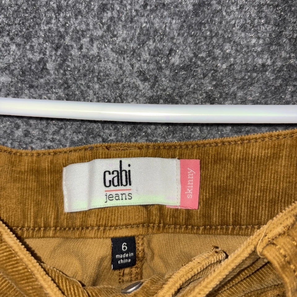 Pantalones ajustados CAbi 3197 para mujer talla 6 mostaza umber pana Foto 3 de 4