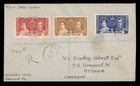 DR WHO 1937 ST KITTS LEEWARD ISLANDS FDC KGVI CORONATION COMBO TO CANADA w31062
