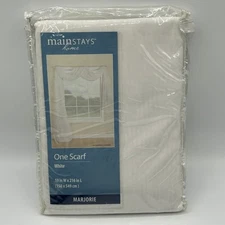 Mainstays Home Marjorie White One Scarf Window Curtain 59" W x 216" L NEW