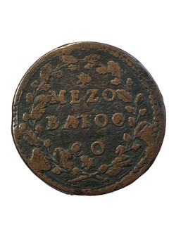 GUBBIO . MEZZO BAIOCCO . 1655 1667 . RARO. ALESSANDRO VII. BELA MONETA N014