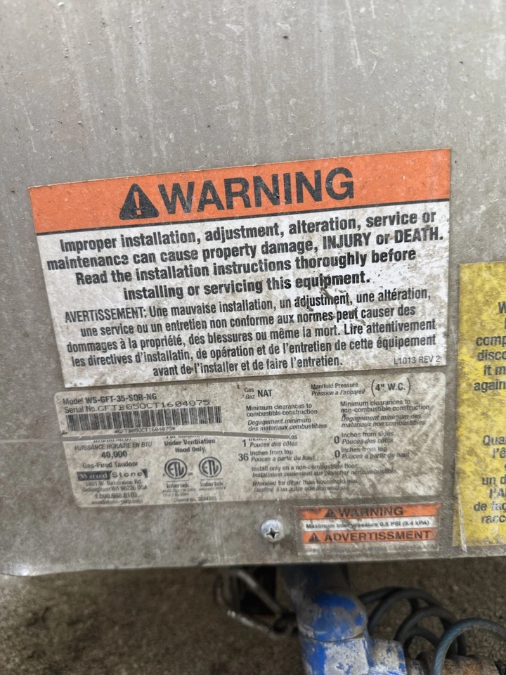 Woodstone Tandoor Natural Gas Oven WS-GFT-35 SQR-NAT - Image 3 of 4