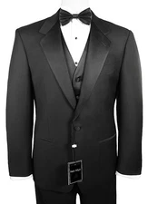 Sizes 35-64 Long. 2-Piece Tuxedo with Flat Front Pants