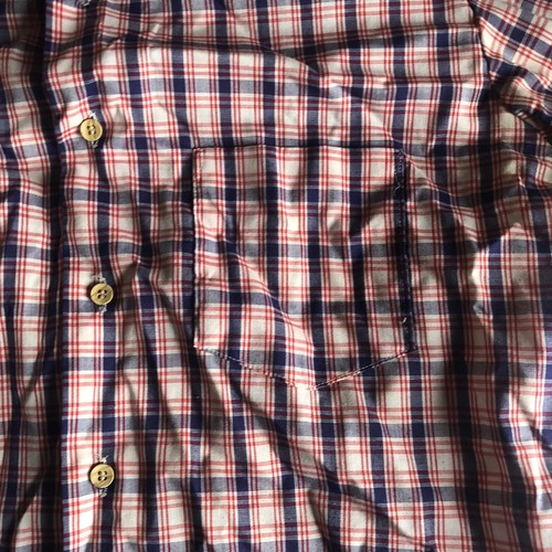 Vtg Montgomery Ward Blue Red Plaid Short Sleeve Button Up Shirt Men’s Sz M A3628 - Picture 3 of 5