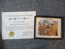 NASA APOLLO SKYLAB ASTRONAUT SIGNED PHOTO 1973 + TYPED NOTE +GYRO CERTIFICATE