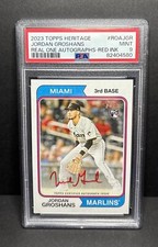 2023 Topps Heritage Jordan Groshans RC Real One Red Ink Auto Rookie PSA 9 #/74