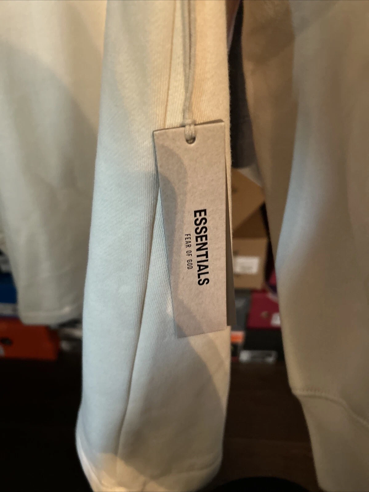 Felpa con cappuccio rilassata Fear Of God Essentials guscio d'uovo (192SU222090F) da uomo taglia 2xl