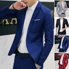 <!--F#f_0-->Men Casual Suit Coat Outwear Business Cotton Blend Slim Fit Formal Blazer Jacket<!--F/-->