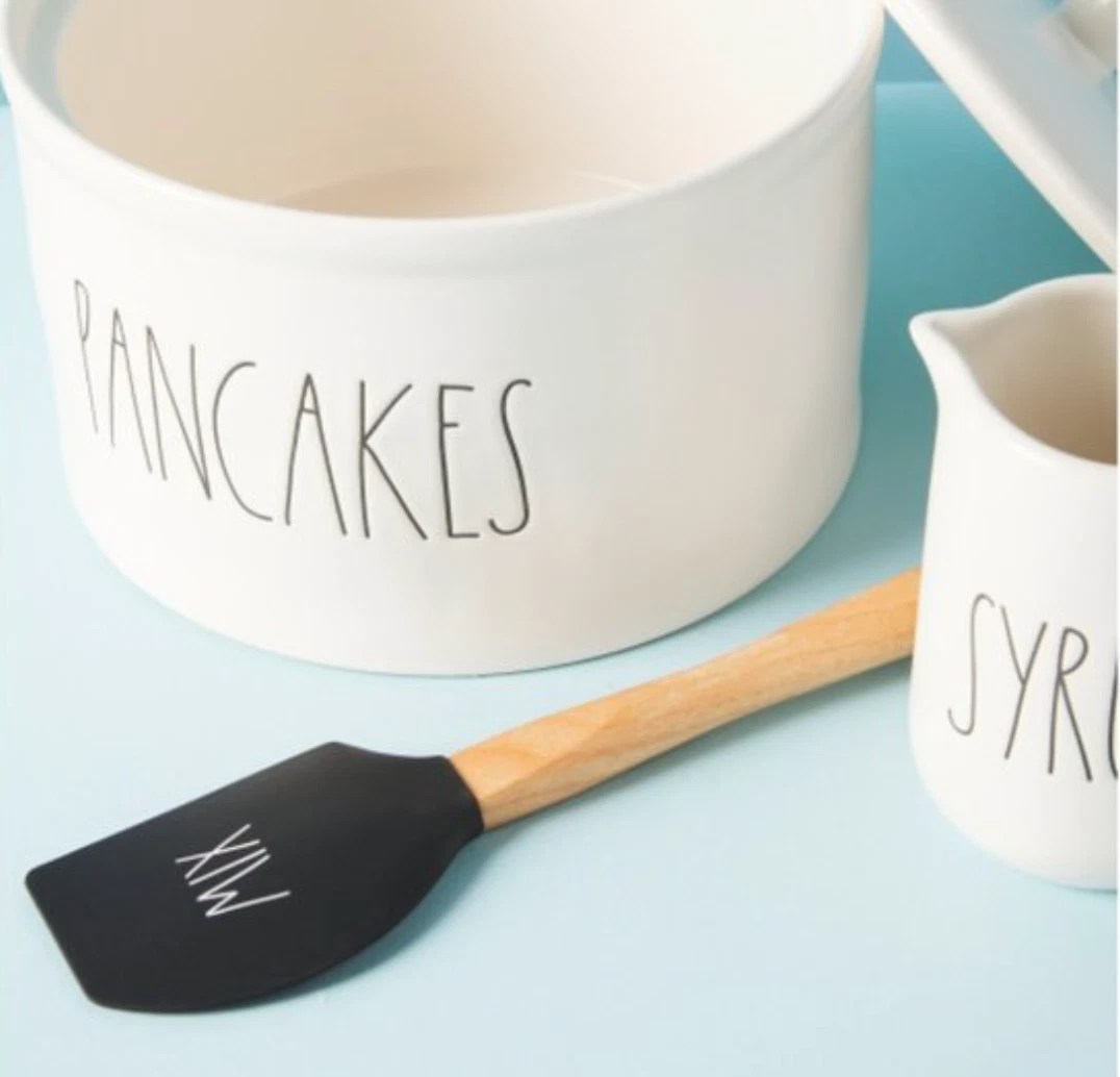 Rae Dunn Pancakes Warmer and Syrup Carafe Breakfast Set Housewares