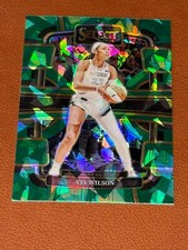 2024 Panini Select WNBA A'ja Wilson Green Cracked Ice Prizm SSP #86 LV Aces